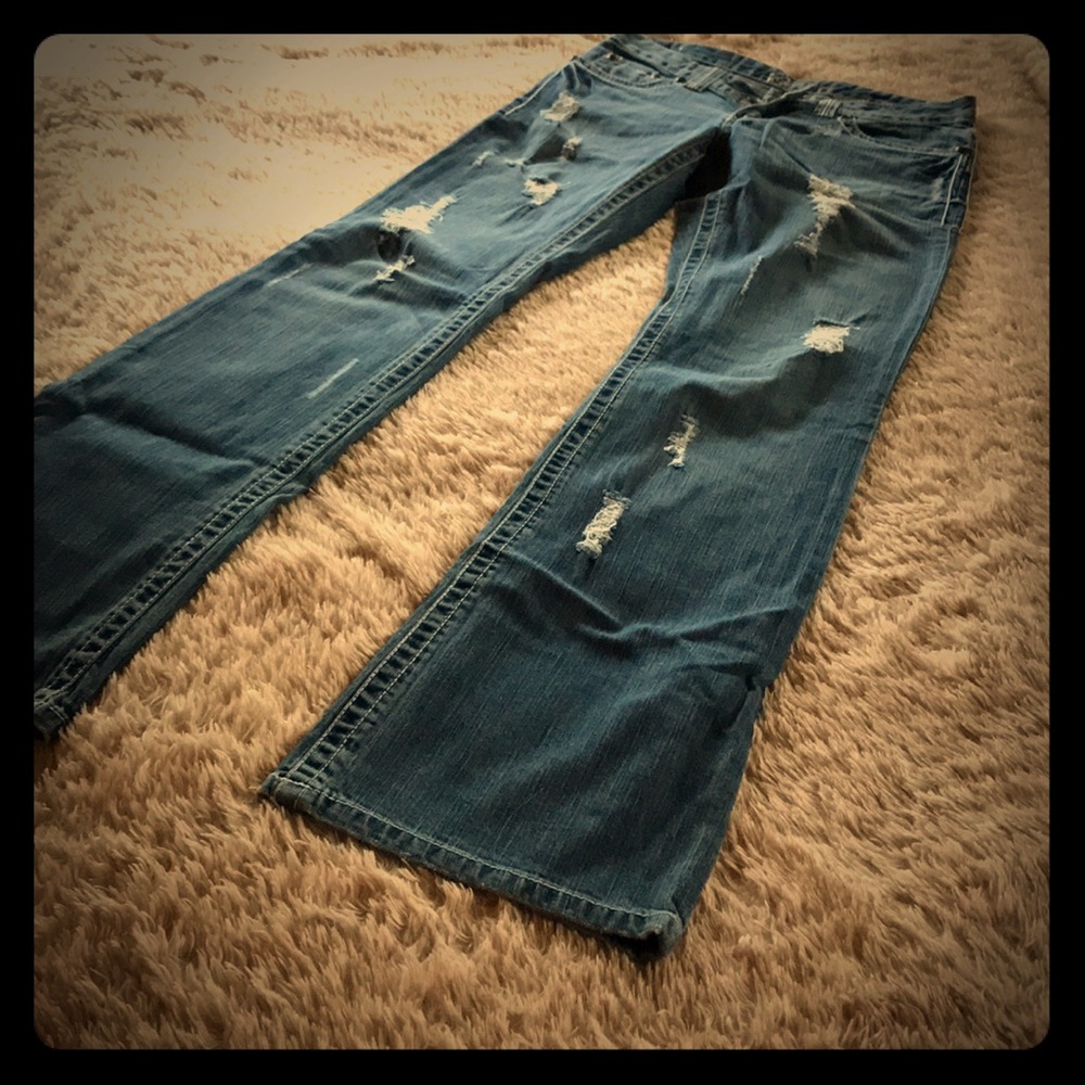 Cruel girl medium wash boot cut jeans size 5 long
